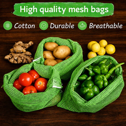 Natural Cotton Vegetable Storage Bags for Fridge