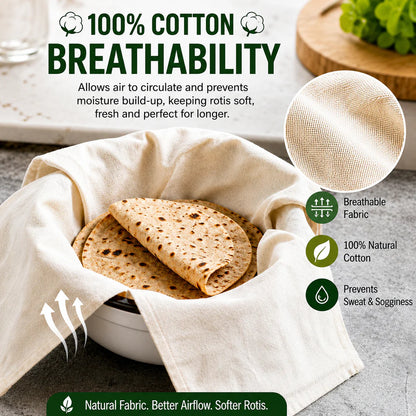 Premium Cotton Double Layer Roti Clothes Wrap with Flaps
