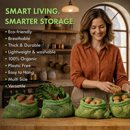 Natural Cotton Vegetable Storage Bags for Fridge