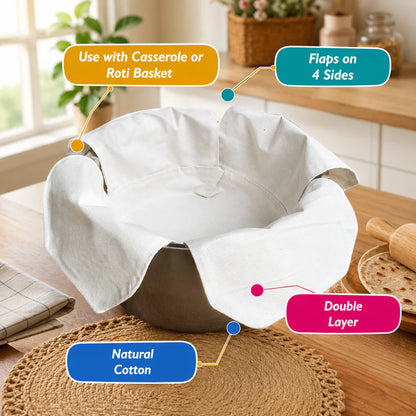 Premium Cotton Double Layer Roti Clothes Wrap with Flaps