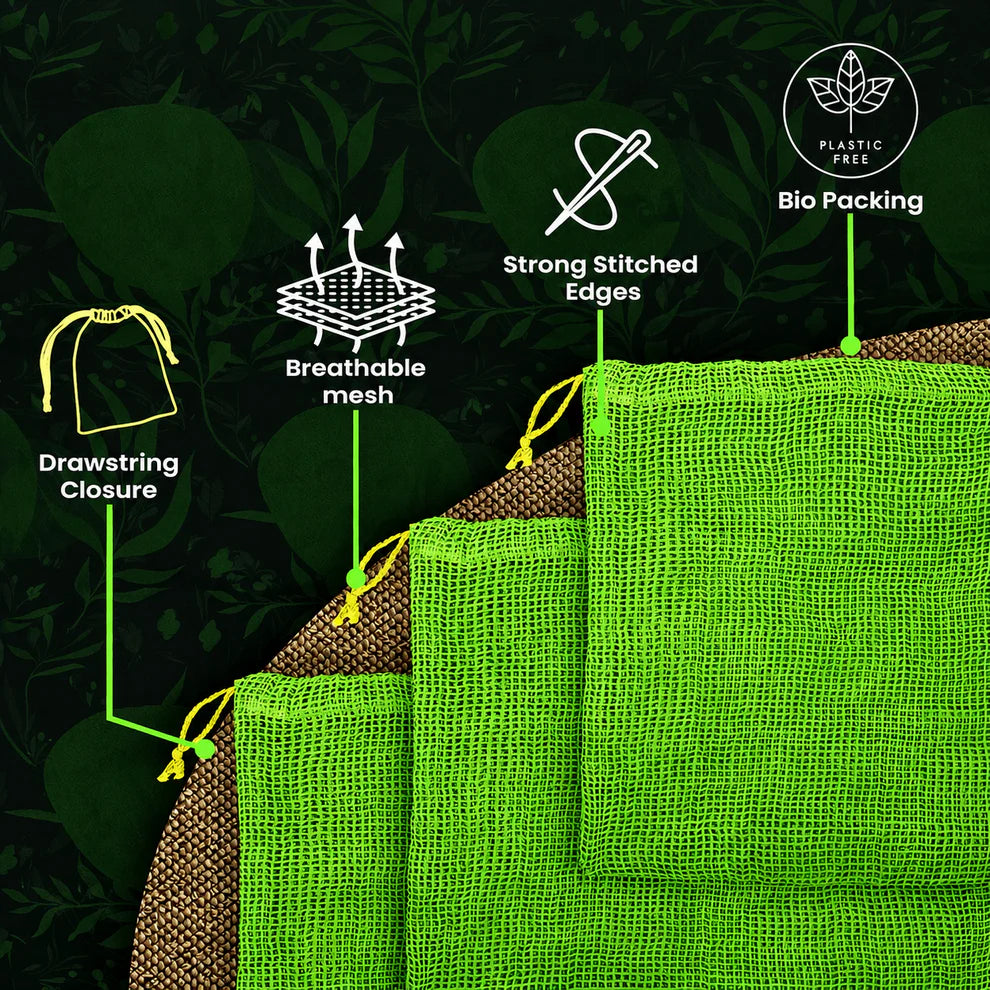 Natural Cotton Vegetable Storage Bags for Fridge