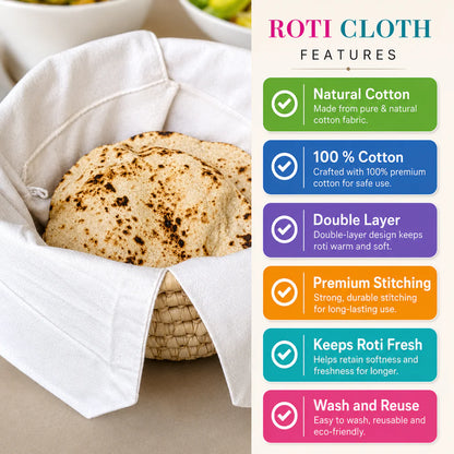Premium Cotton Double Layer Roti Clothes Wrap with Flaps