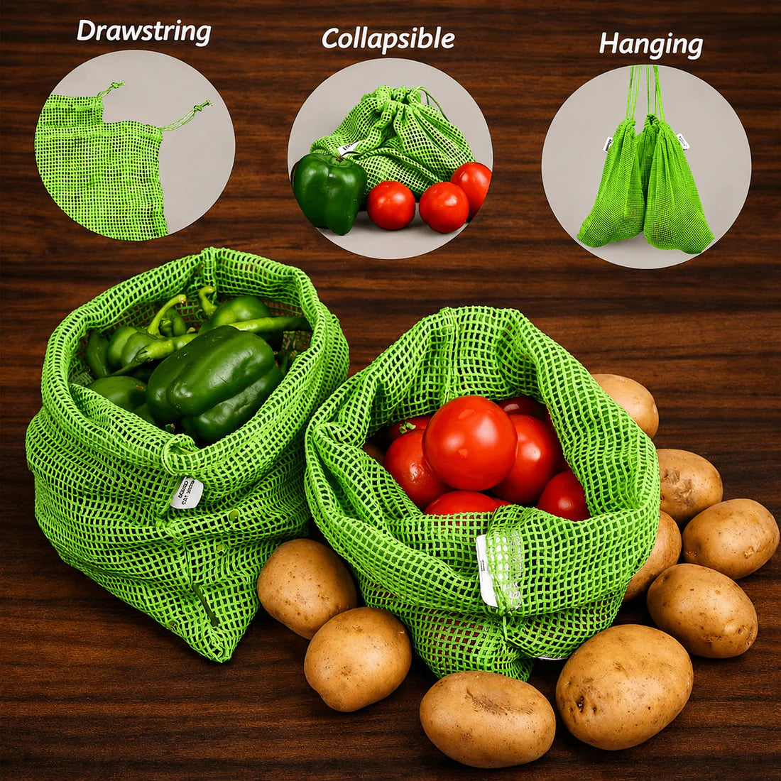 Natural Cotton Vegetable Storage Bags for Fridge